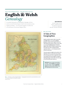 England & Wales Genealogy Cheat Sheet